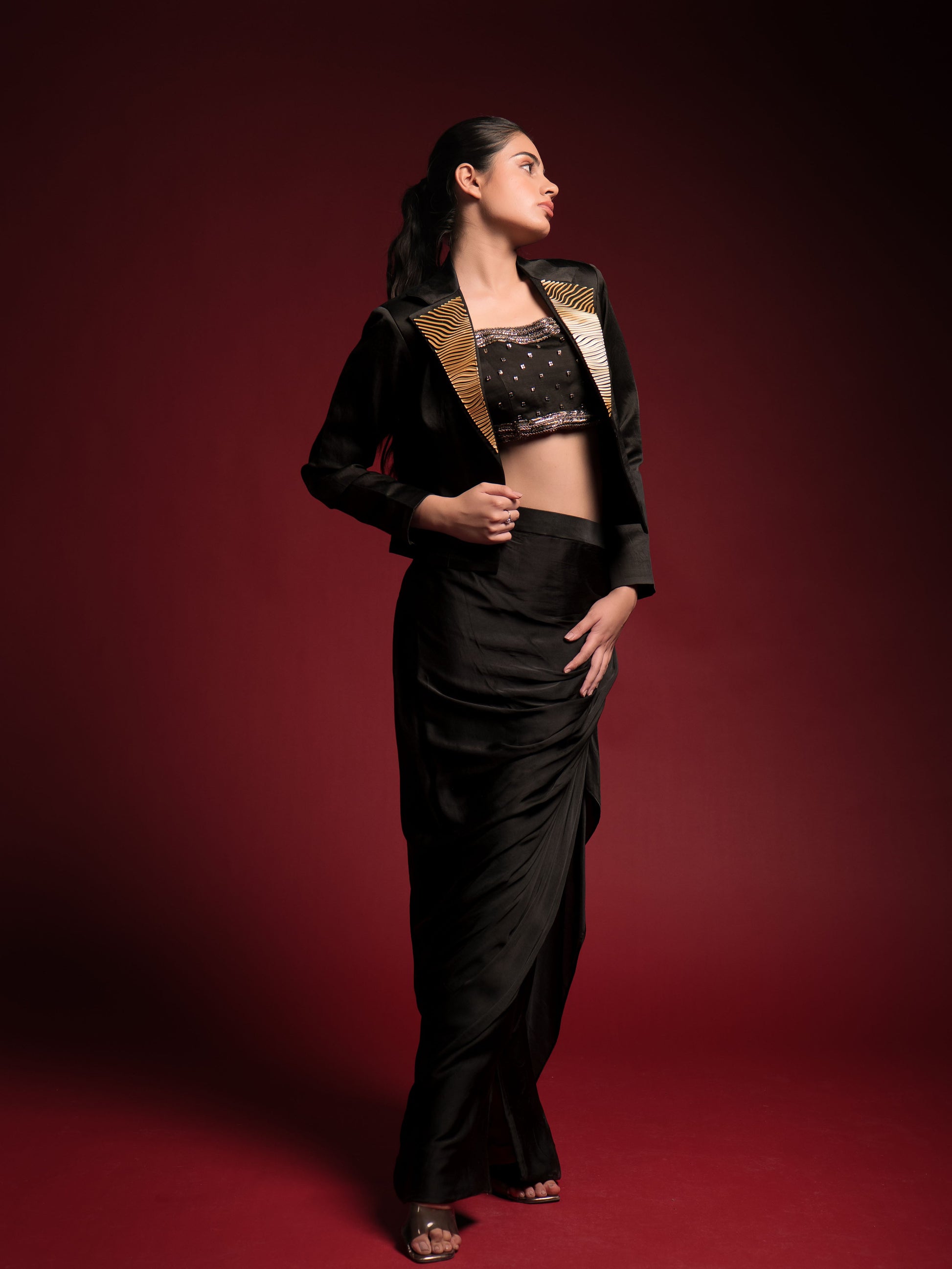 Black Aura Jacket Set