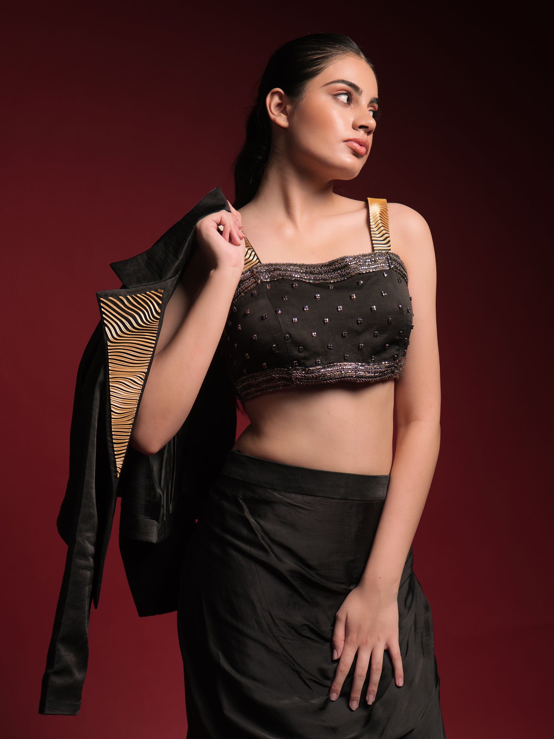 Black Aura Jacket Set