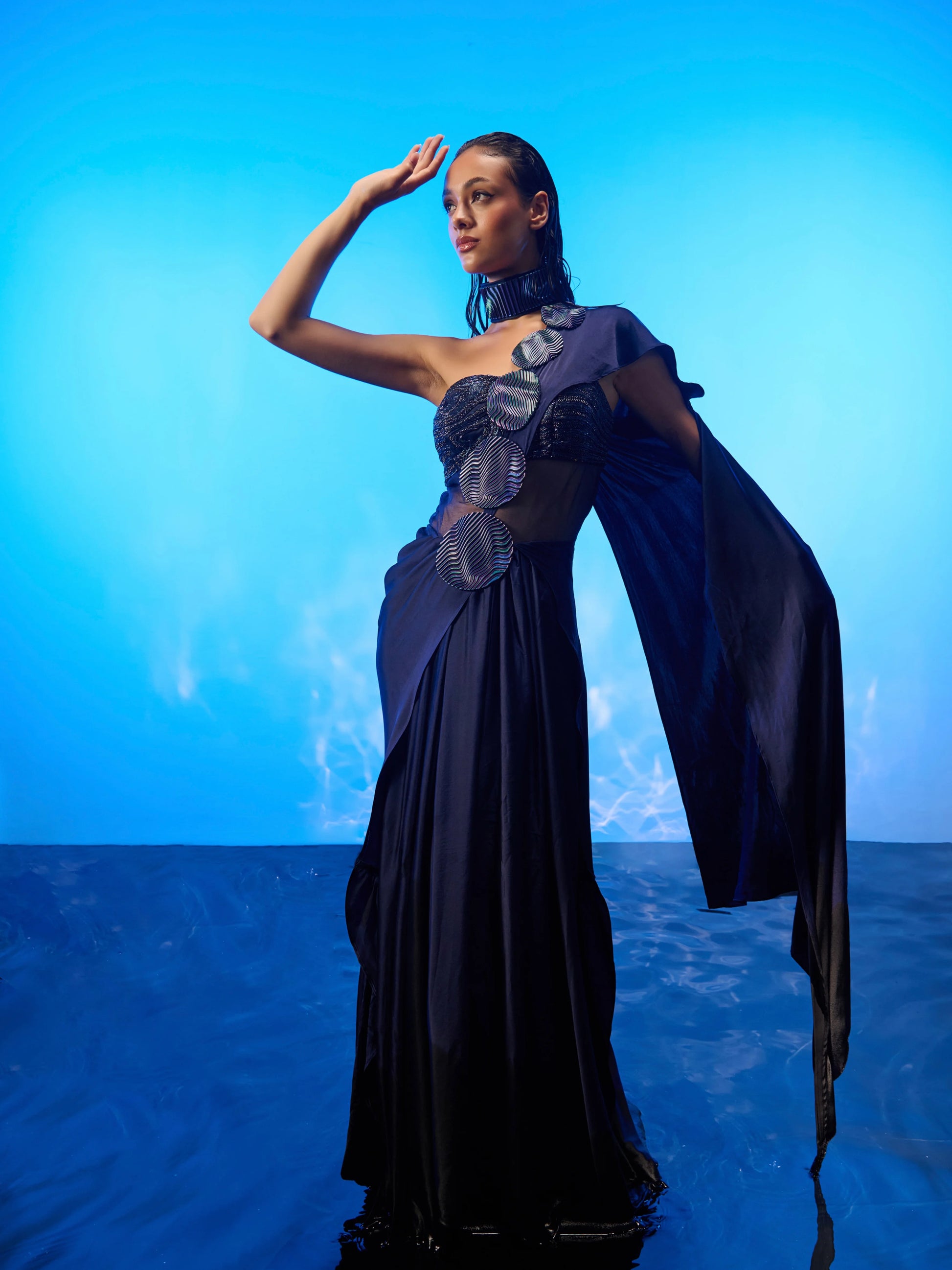 Oceanic Swirl Gown detail
