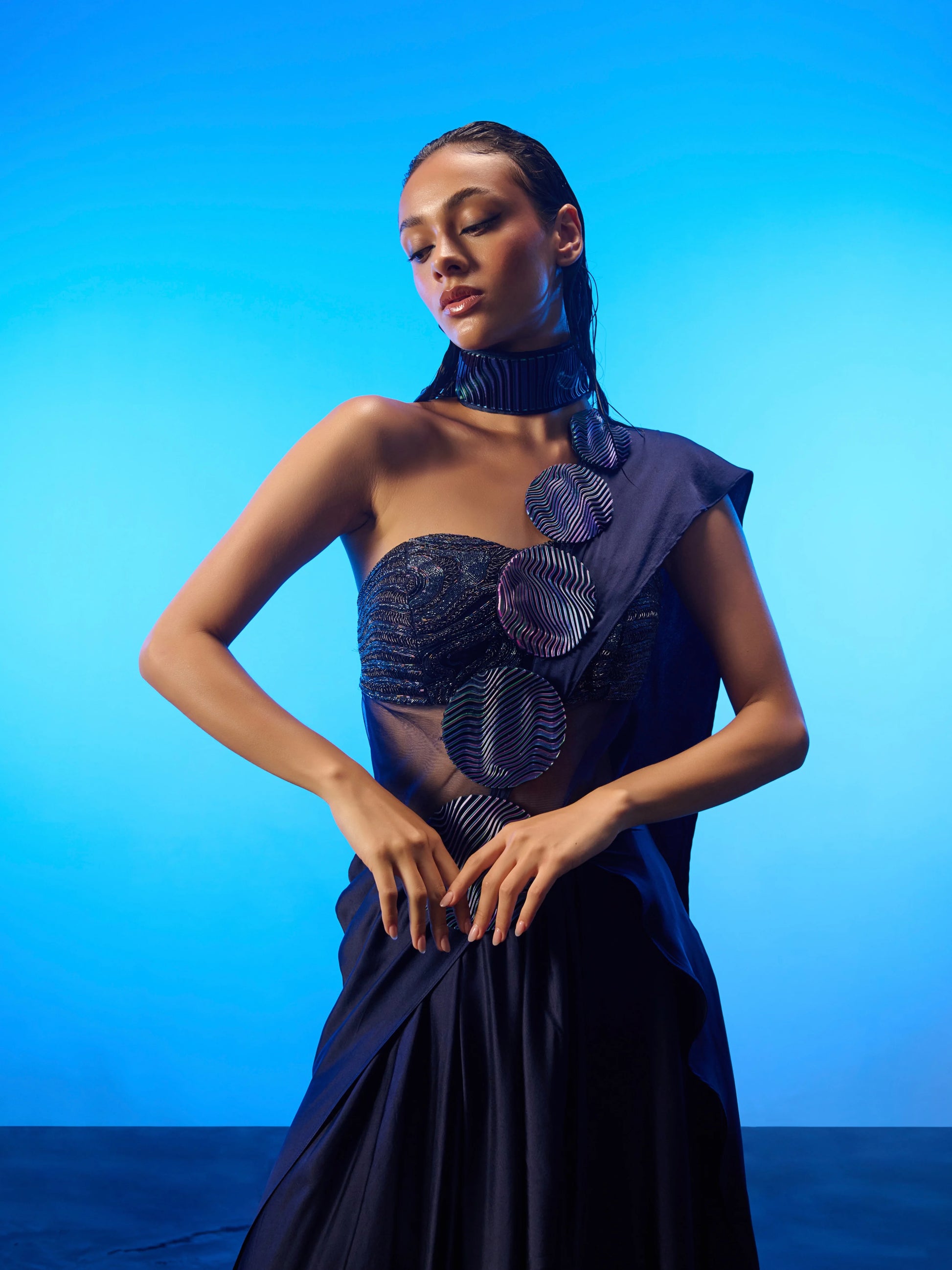 Oceanic Swirl Gown full view