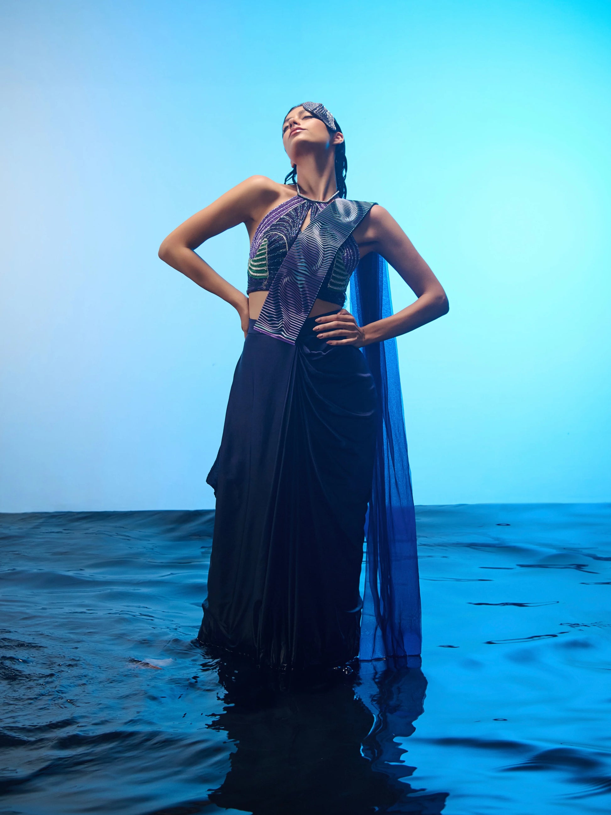 Tidal Rhythm Saree