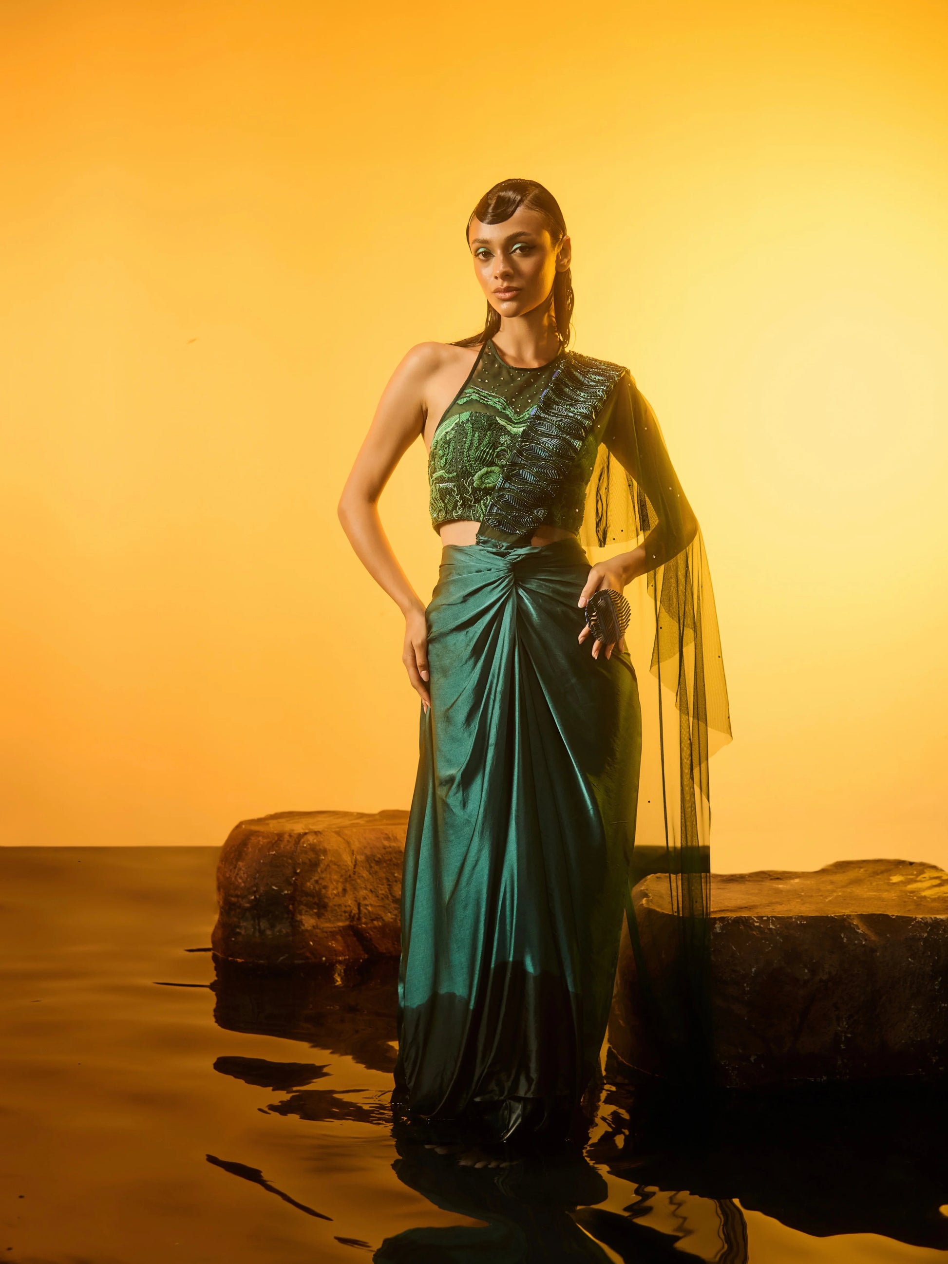 Mermaid's Garden Saree