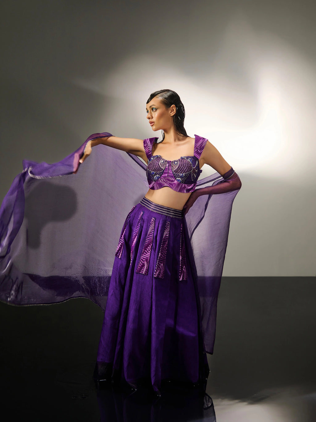 Fish Tale Romance Lehenga detail