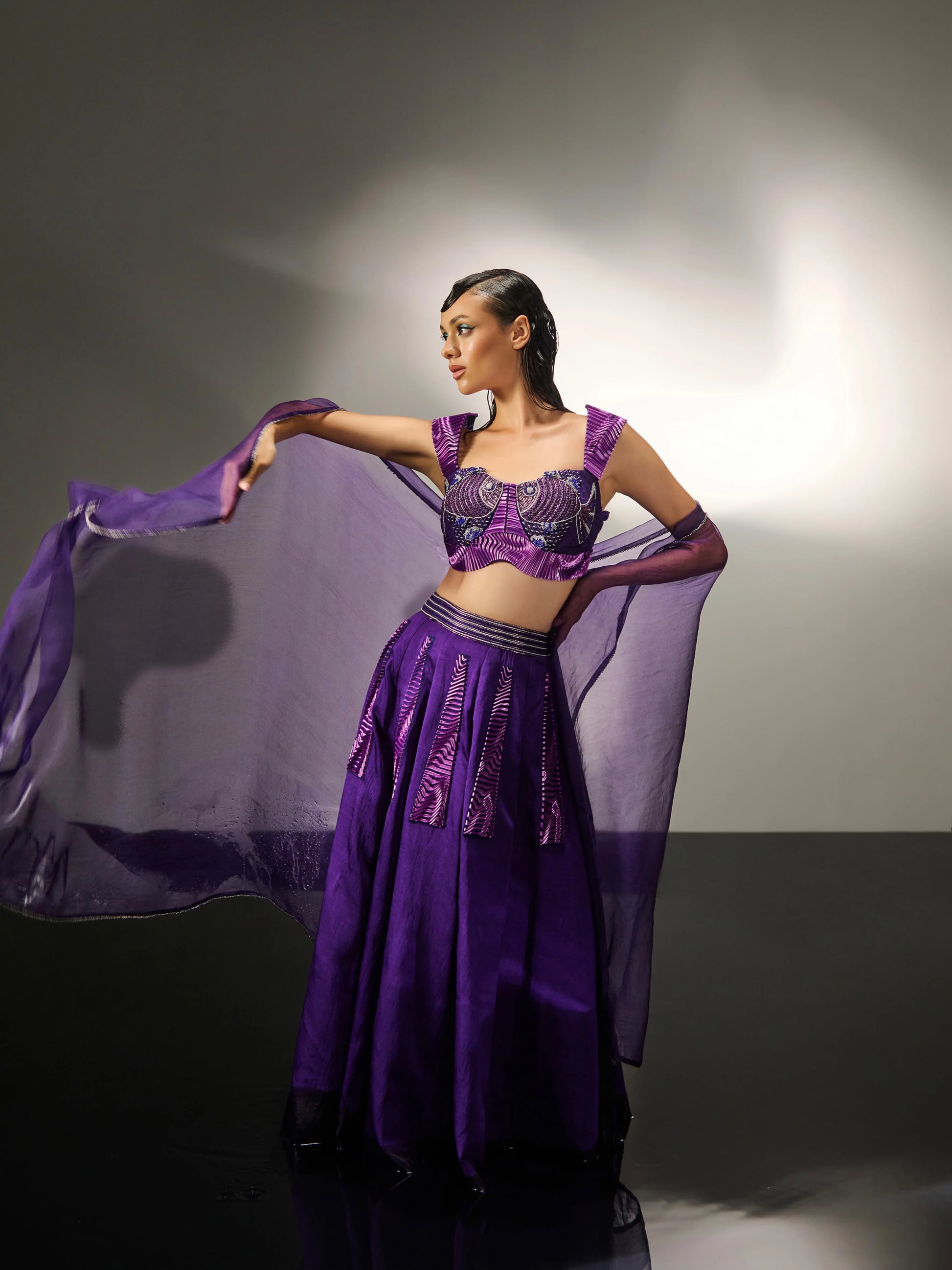 Fish Tale Romance Lehenga detail