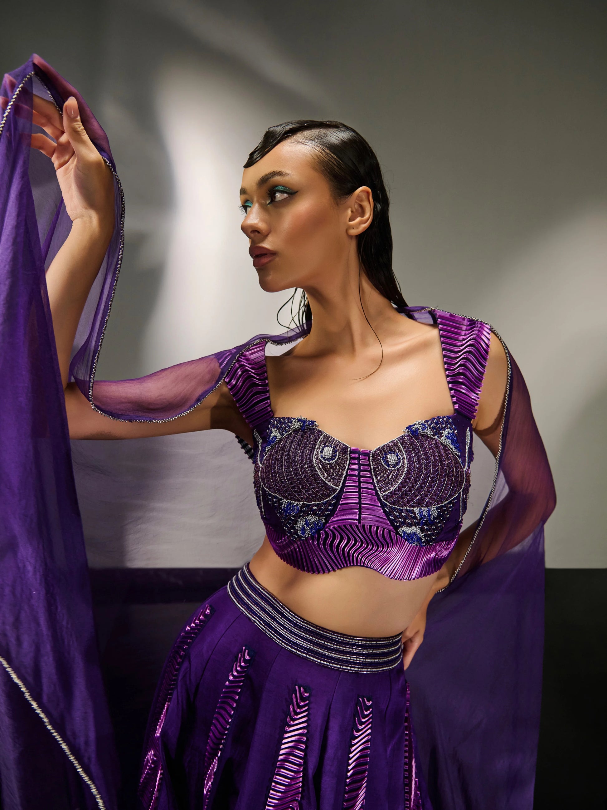 Fish Tale Romance Lehenga back view