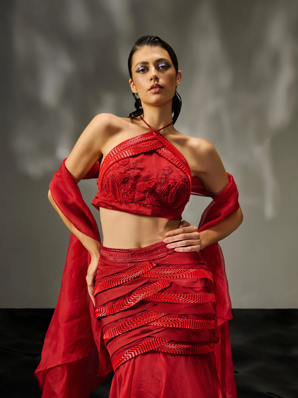 Red Reef Lehenga detail